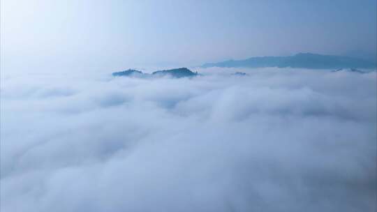 浙江衢州开化山区农村云海风景风光航拍延时