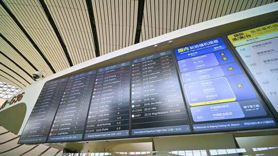 北京大兴国际机场航站楼内建筑视频素材模板下载