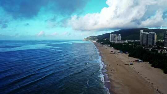 海浪沙滩海浪拍打沙滩航拍素材