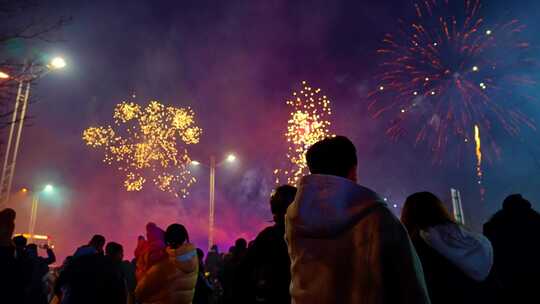 烟花4k慢放新年烟花春节元旦烟花秀