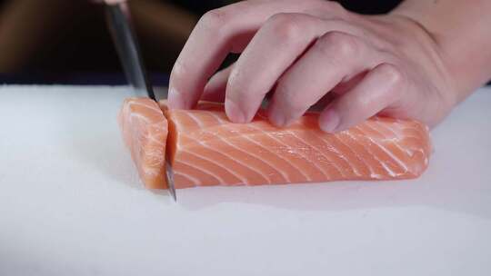 日式料理制作 三文鱼视频素材模板下载