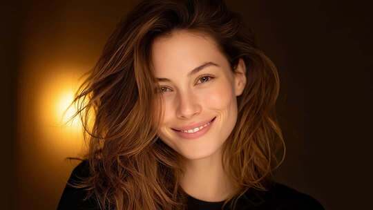 自信微笑女性魅力光芒四射