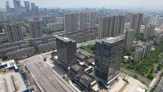 宁波高新区无人机航拍原始素材高楼金融硅谷