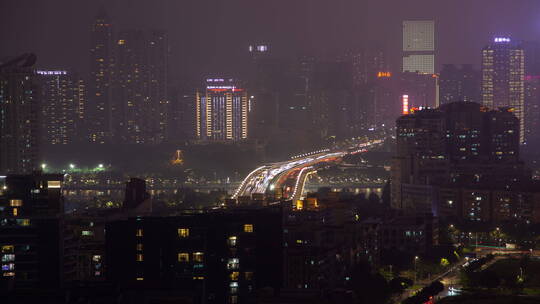 中国广州高速公路夜景