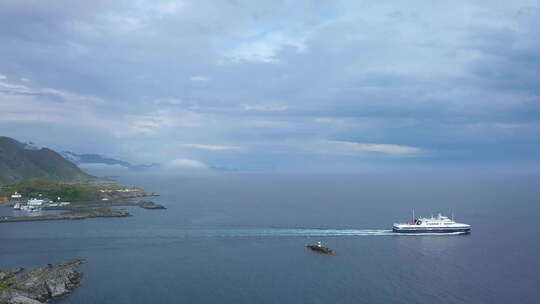 挪威海的海上渡轮