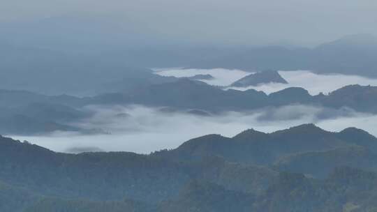 早晨4K航拍重庆黎坪森林公园日出云海