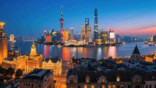 上海外滩城市夜景地标建筑繁华风光片头