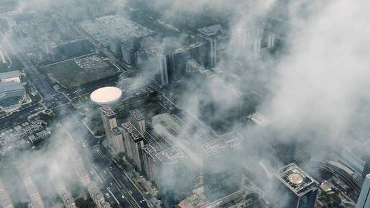 云层下的杭州余杭区未来科技城3视频素材模板下载
