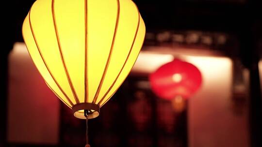 中国风元宵灯会红灯笼素材慢动作背景视频