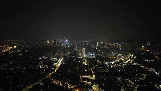 江苏南京老门东秦淮河夜景灯光航拍视频素材模板下载