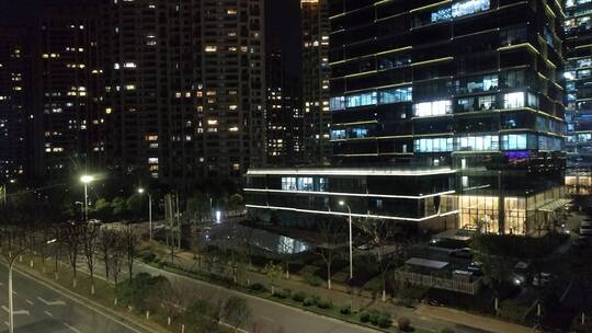 杭州夜景 城市建设 交通 房产 航拍实拍