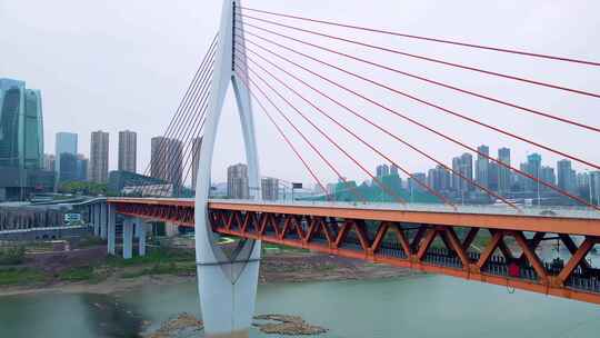 重庆嘉陵江大桥航拍