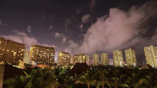 海南三亚红树林酒店夜景延时