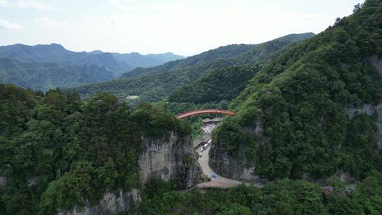 湖北神农架5A景区彩虹桥航拍