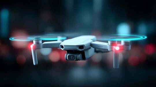 炫光智能无人机都市夜空科技巡航