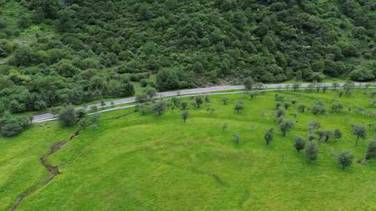 川西四姑娘山雪山峡谷森林航拍