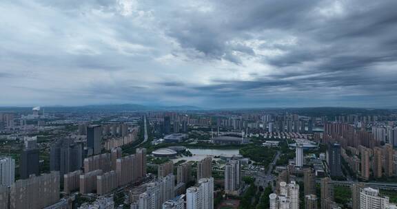 洛阳洛河隋唐立交桥鼓楼牡丹博物馆阴雨天