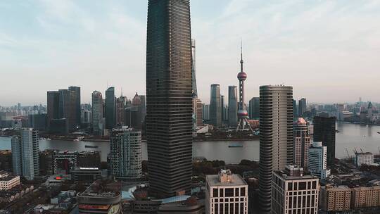 上海黄浦江两岸城市建筑风光航拍