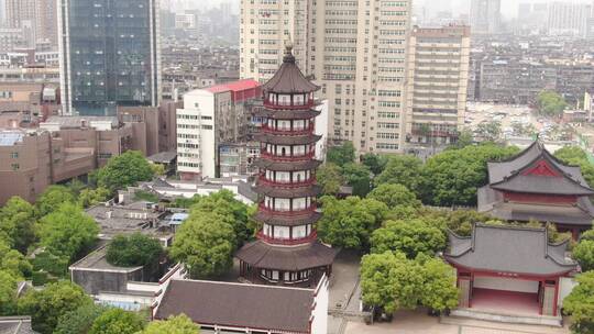 航拍江西南昌绳经塔地标建筑