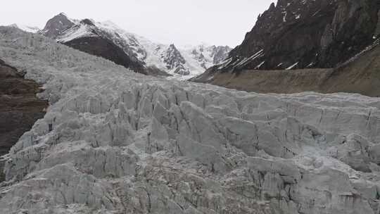 西藏那曲地区布加雪山冰川冰湖高空航拍