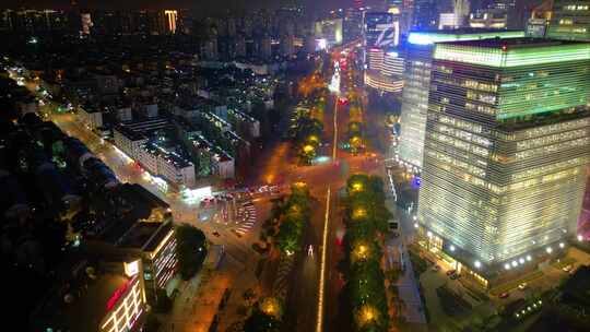 上海市浦东新区世纪大道陆家嘴车流延时夜景视频素材模板下载