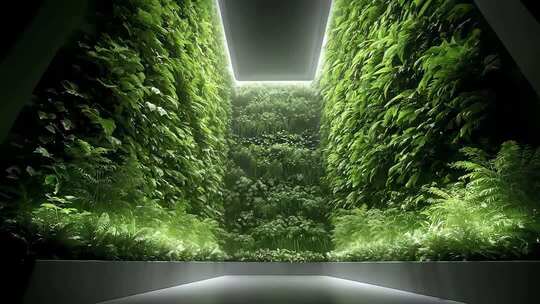 室内垂直绿化墙体的生态建筑展示