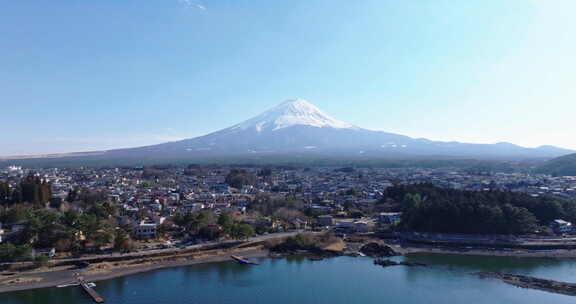 河口湖和富士山