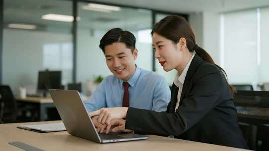 商业精英合作讨论数据专业办公场景