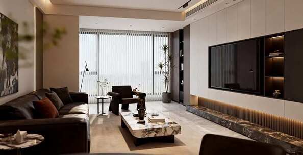 现代风格客厅室内装修场景