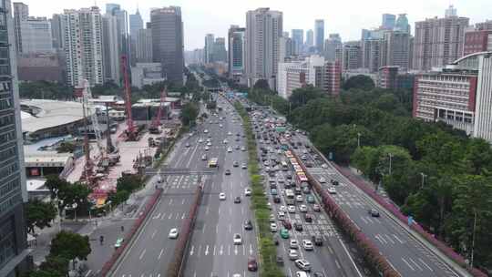 广州黄埔大道交通航拍视频素材模板下载