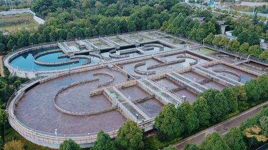 污水处理厂视频污水处理净化沉淀池视频素材模板下载