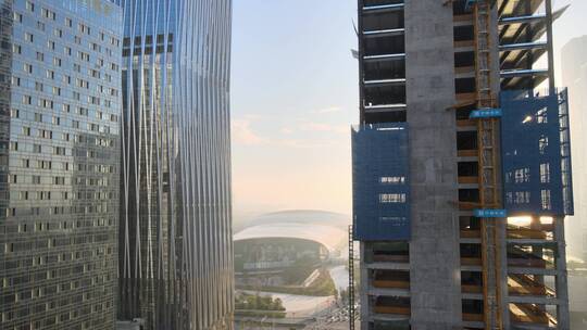 深圳建设 建筑 施工 塔吊 工地视频素材模板下载