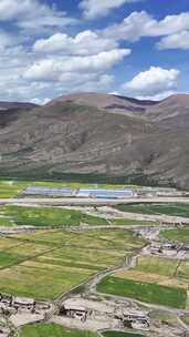 高清竖屏航拍西藏日喀则萨迦县秀丽合集