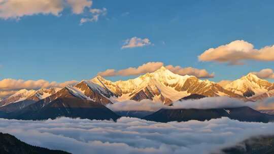 雪山云海壮丽全景