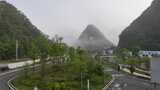 贵州天空之桥景区清晨航拍高清在线视频素材下载