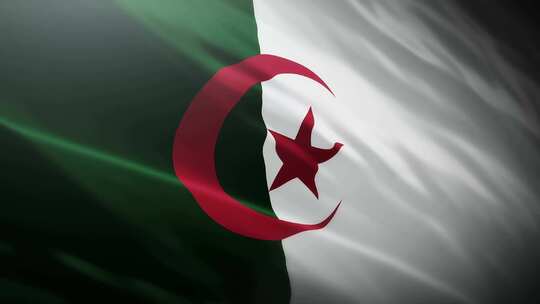 阿尔及利亚国旗4K视频素材模板下载