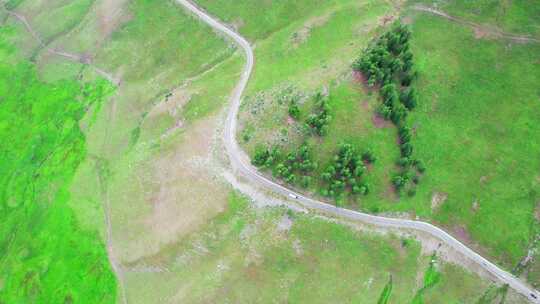 新疆北疆阿勒泰草原公路风景航拍