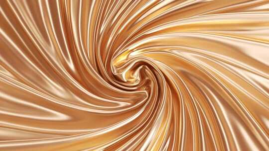 金色柔软的布料飘动面料纺织绸缎丝绸旋转
