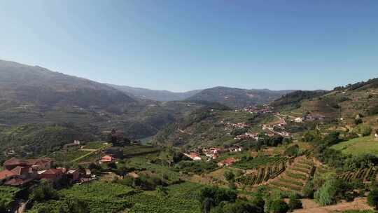 美丽的自然景观。杜罗山谷，葡萄牙4k视频素材模板下载