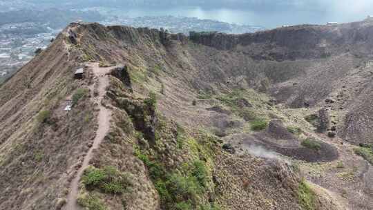 HDR印尼巴厘岛巴图尔火山航拍自然风光