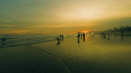 海边沙滩日落