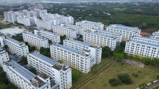 海南师范大学桂林洋新校区校园航拍视频素材