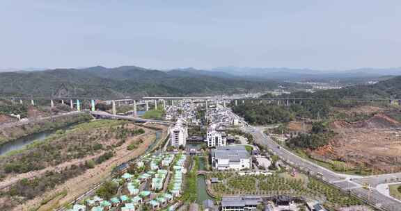 婺源婺女洲度假区航拍