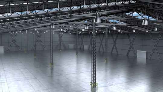 大型仓库空旷三维动画视频素材模板下载