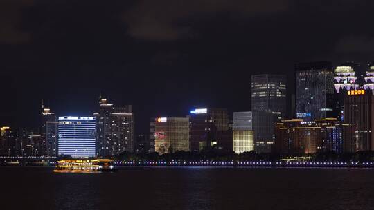 杭州钱江新城城市阳台夜景