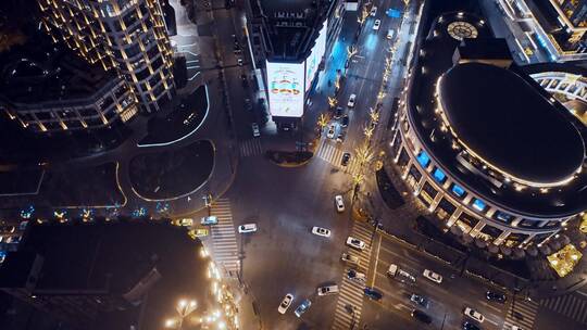 上海浦西南京西路凤阳路夜景