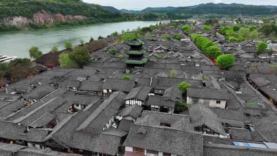 航拍四川南充阆中古城古民居