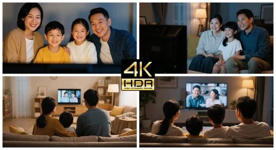 一家人看电视剧 看电视