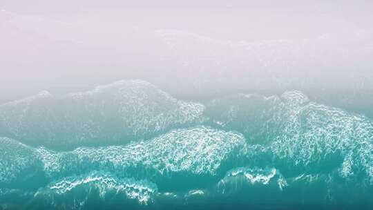 俯拍大海海浪视频素材模板下载