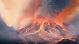 火山爆发火山喷发岩浆 岩浆流动火山口高清在线视频素材下载
